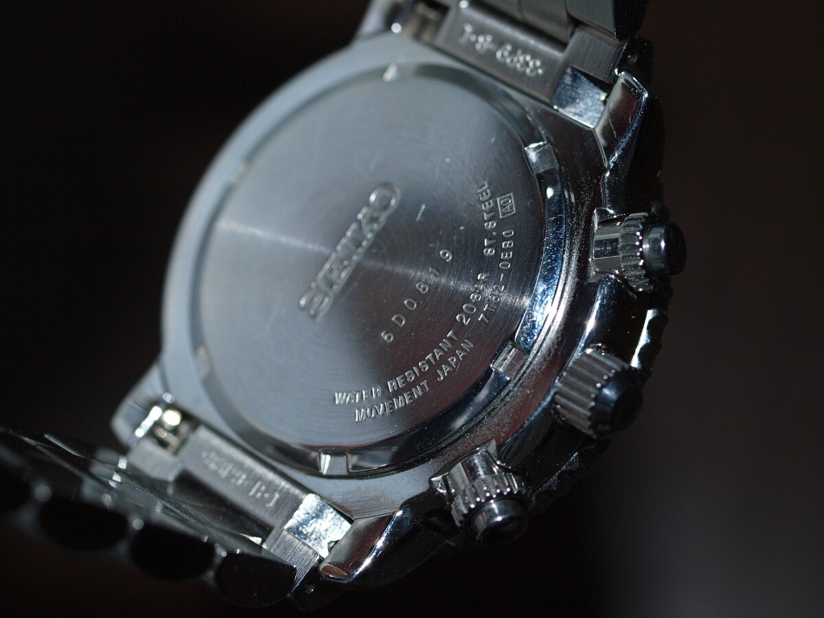 SEIKO 腕時計 逆輸入 SNA411P1 クオーツ 7T62-0EB0 稼働品 パイロットアラームクロノグラフの画像7