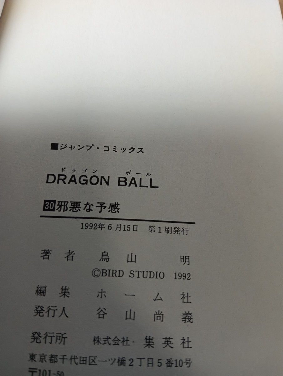 初版本　ドラゴンボール　30巻　鳥山明 DRAGON BALL 集英社 ジャンプ