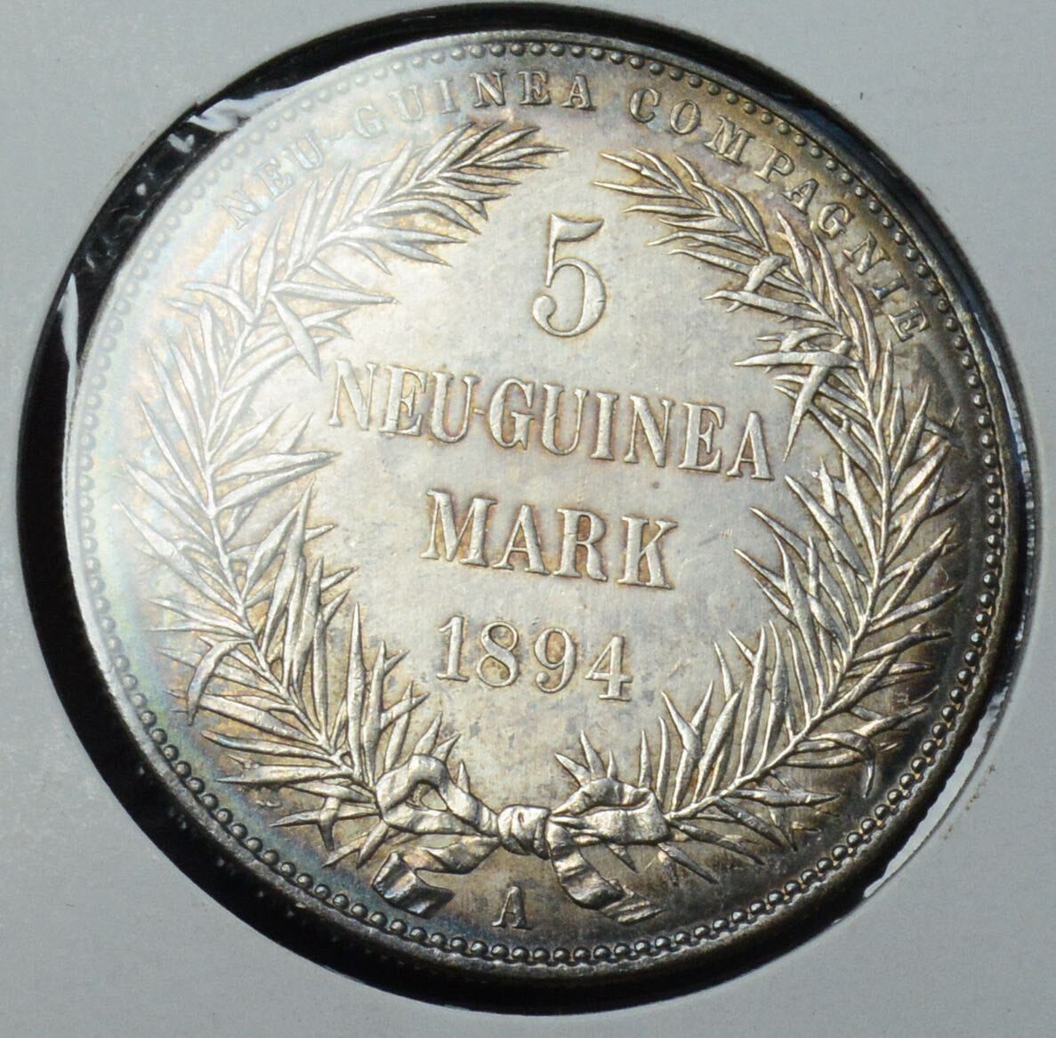 1894年 ドイツ領ニューギニア５M極楽鳥銀貨の画像5