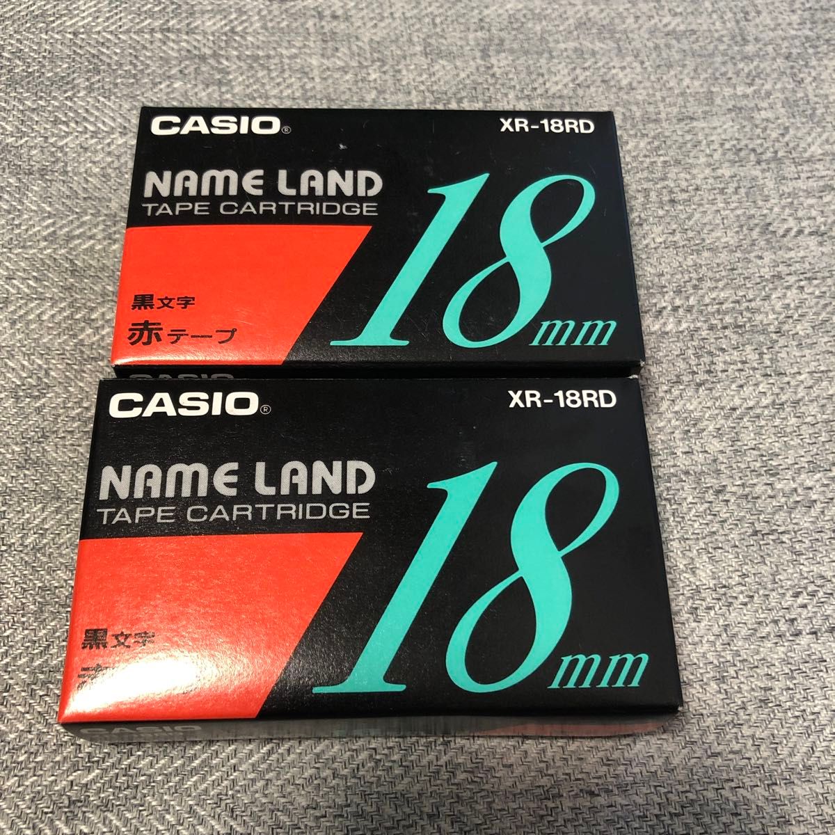 ネームランド スタンダードテープ XR-18RD 18mm（赤・黒文字）　2個　セット