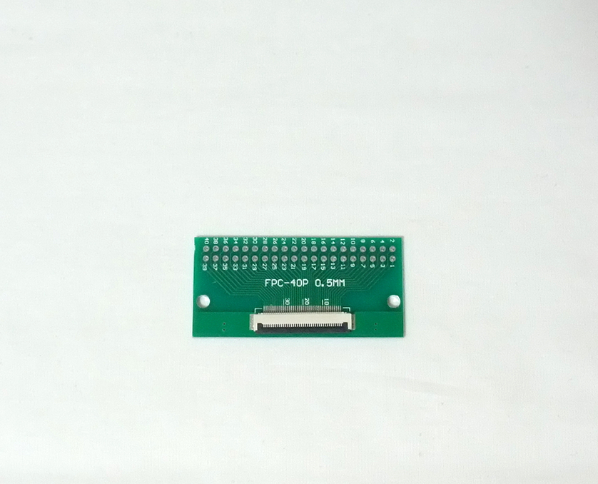 フレキシブルフラットケーブル用アダプタ基板0.5mmピッチ40ピン（フリップロック式、2.54mmピッチに変換、FFC、FPC、新品） _画像1