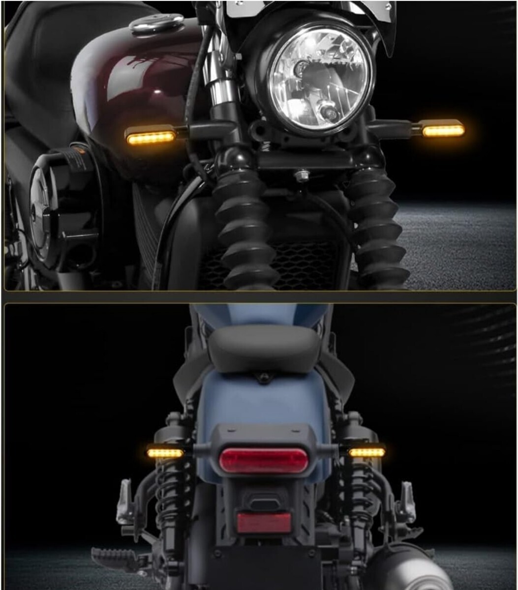 車検対応　小型　極小　バイク　LED　ミニ　ウインカー　アンバー　ホンダ　ヤマハ　スズキ　カワサキ　ハーレー　シーケンシャル　4個_画像6