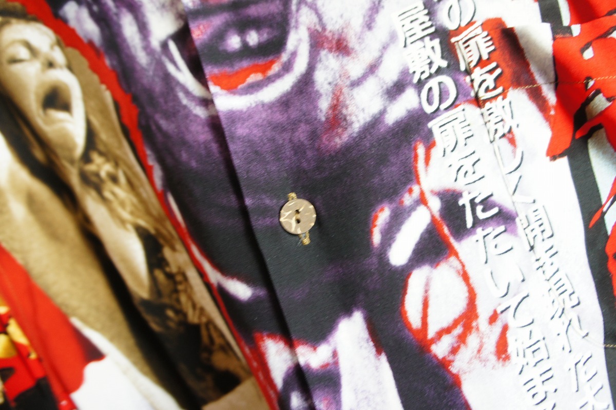 極美品23SS WACKO MARIAワコマリア THE TEXAS CHAINSAW MASSACRE HAWAIIAN SHIRT 悪魔のいけにえ 半袖 アロハ シャツ 総柄509O_画像5