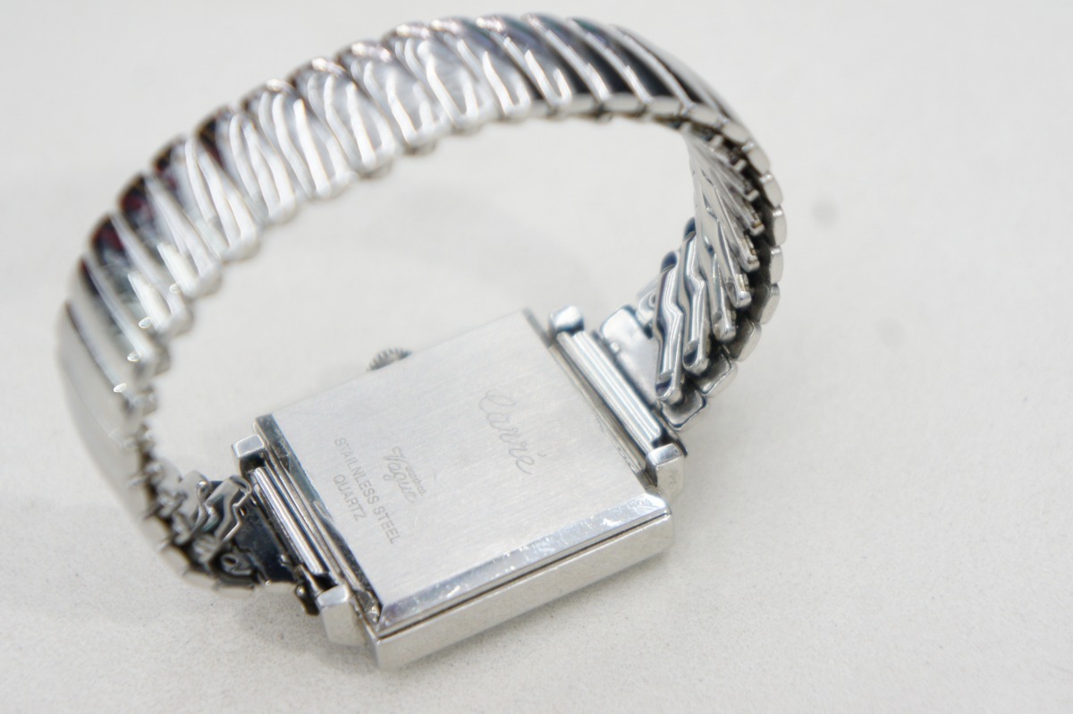  прекрасный товар VAGUE WATCHva-g часы Carre Extension Calle растягивание кварц часы часы квадратное серебряный 515O