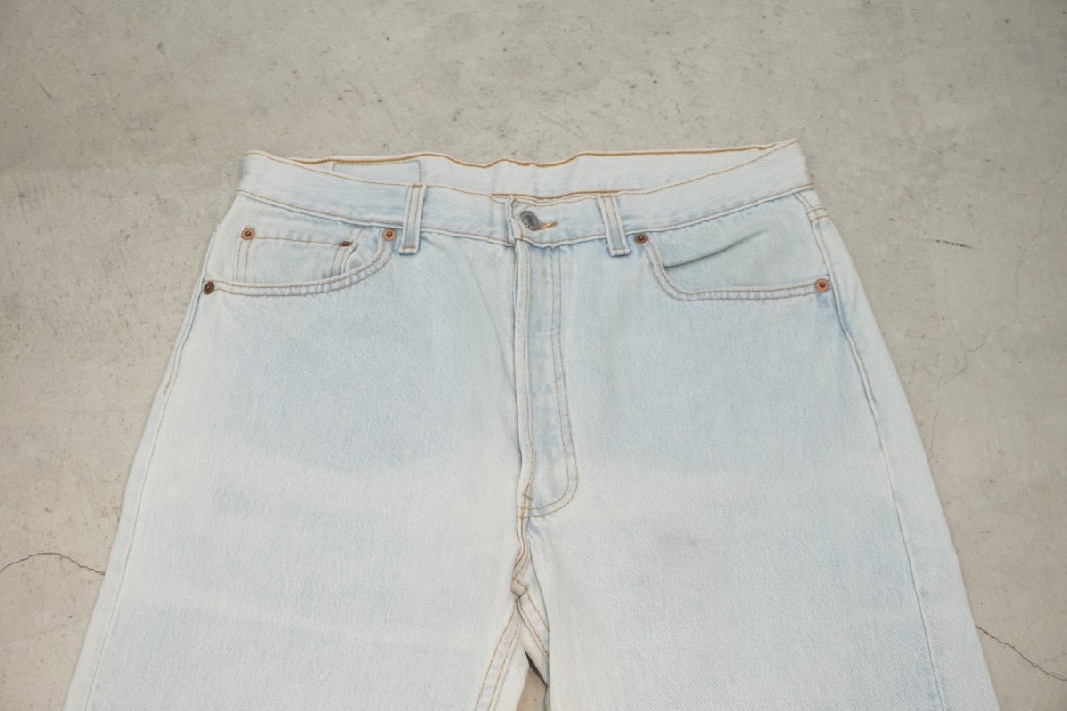 美品90s ビンテージ Levi's リーバイス 501 501-0134 アイスブルー ブリーチ デニム パンツ ジーンズ USA製 94年製 W36×L32 409O33▲_画像2