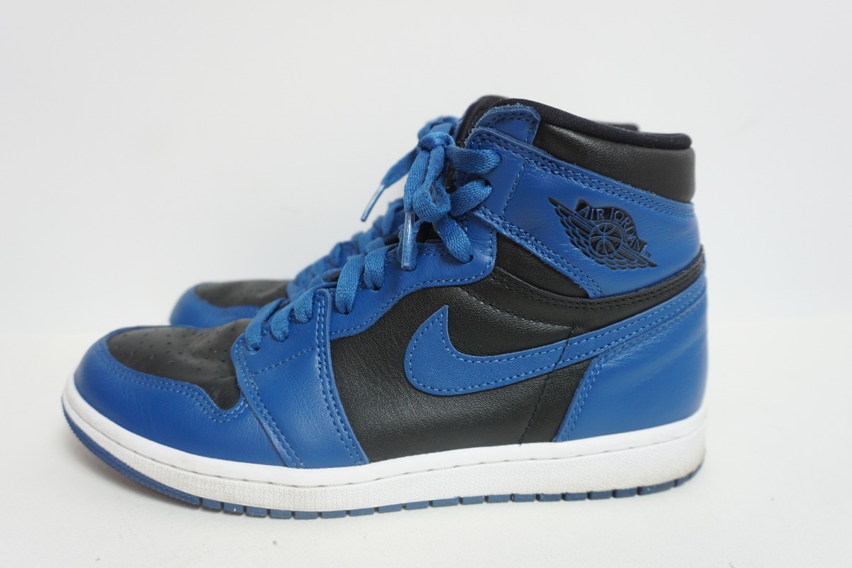 美品 NIKE ナイキ AIR JORDAN 1 RETRO HI OG エアジョーダン Dark Marina Blue ダークマリーナブルー AJ1 555088-404 黒青26cm本物 514O▲_画像4