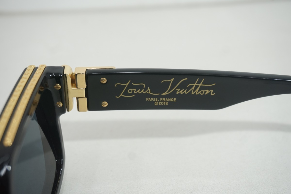 美品 正規 LOUIS VUITTON ルイヴィトン サングラス 1.1 ミリオネア Z1165E スクエア 眼鏡 ブラック 本物424O▲_画像7