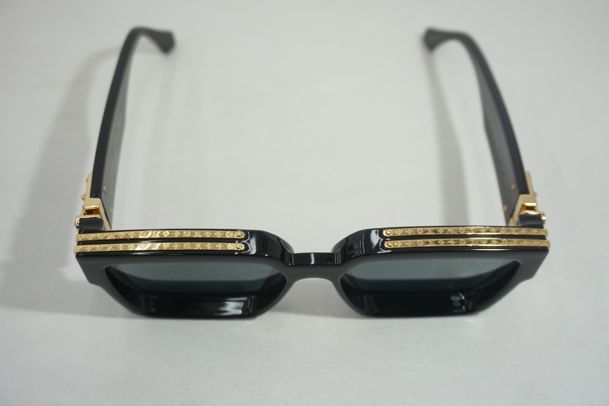 美品 正規 LOUIS VUITTON ルイヴィトン サングラス 1.1 ミリオネア Z1165E スクエア 眼鏡 ブラック 本物424O▲_画像5
