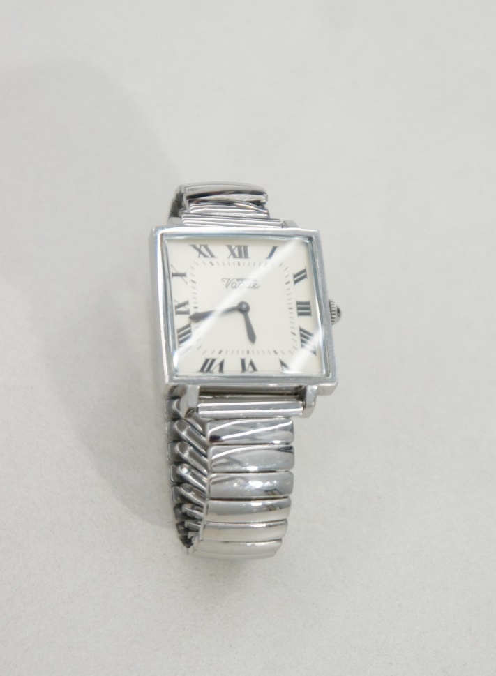  прекрасный товар VAGUE WATCHva-g часы Carre Extension Calle растягивание кварц часы часы квадратное серебряный 515O