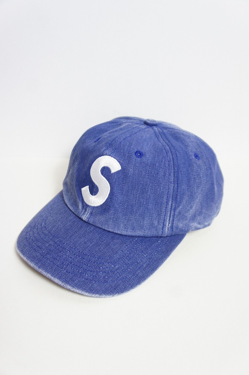 国内正規 美品23SS Supremeシュプリーム Pigment Canvas S Logo 6-Panel Sロゴ ウォッシュド キャンバス キャップ 帽子 ピグメント本物504O_画像1