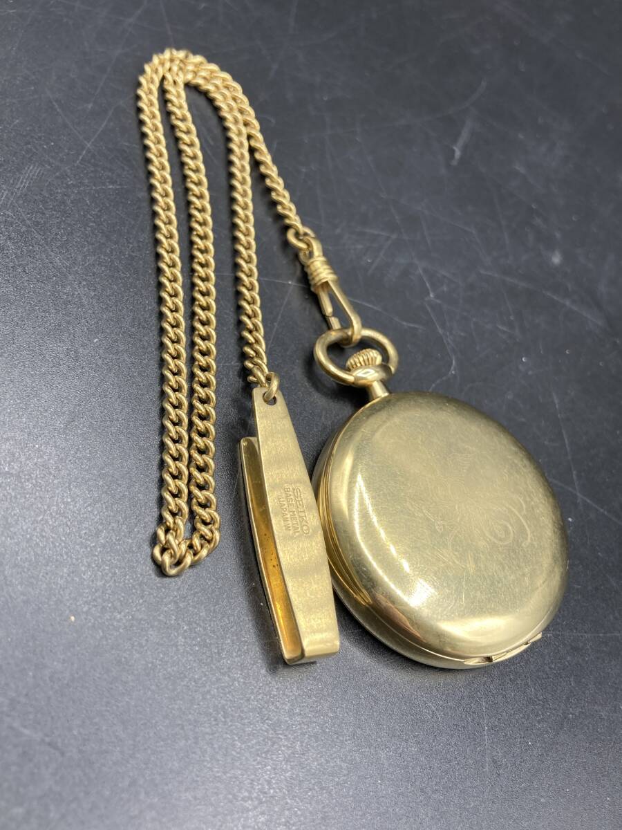 【2714】SEIKO セイコー NISSAY 創業100年 1988 記念品 ゴールドカラー 懐中時計 クォーツ ブランド アクセサリー 稼働品の画像6