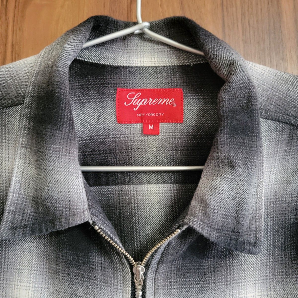 Supreme Shadow Plaid Flannel Zip Up Shirt