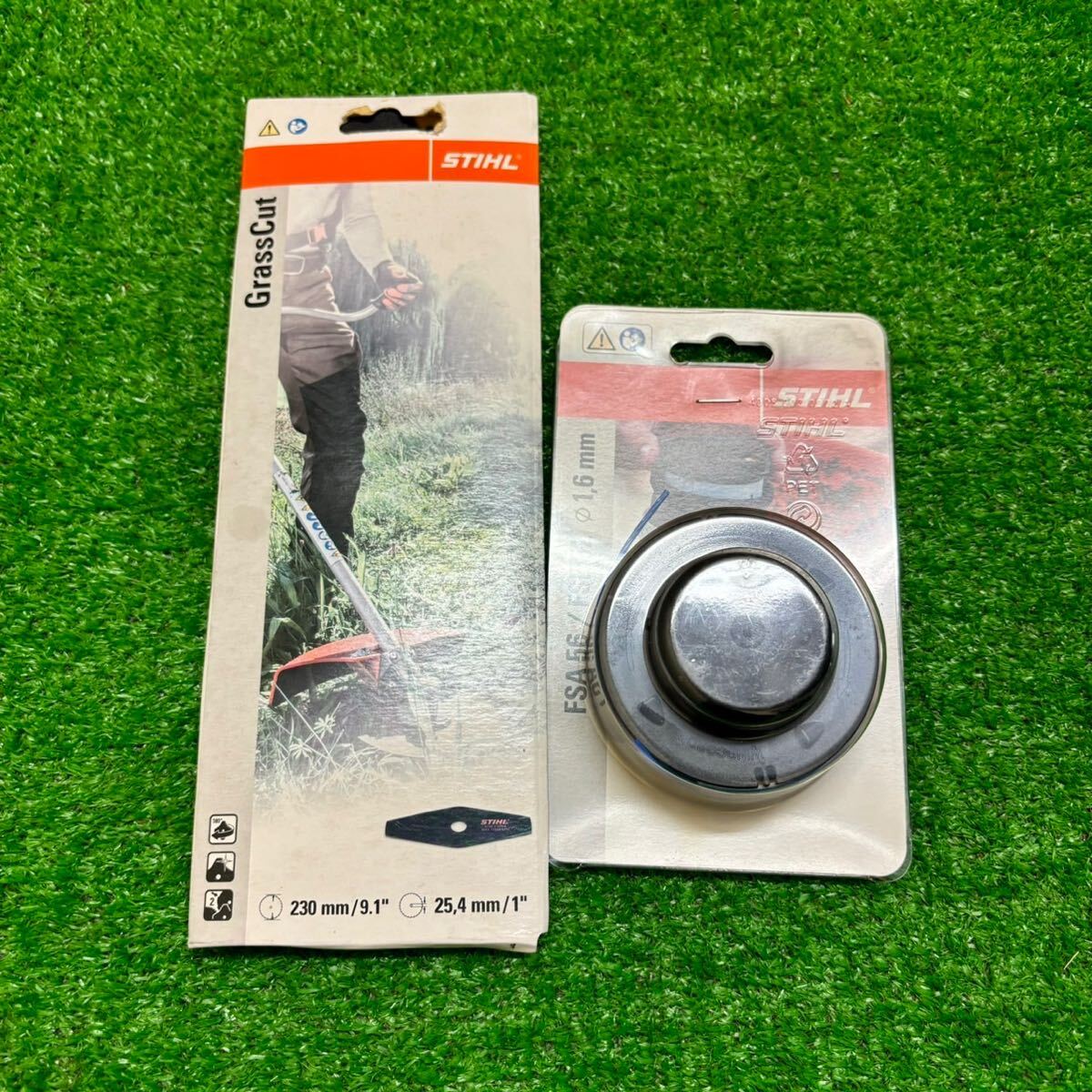 STIHL スチール FSA56FSE52φ1.6mmバッテリー刈払機 部品 ナイロンカッター スティール純正4001 713 3805 230mm 2本歯メタルブレード②の画像1