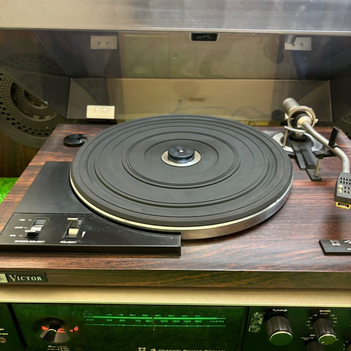 Victor MS-503スピーカー付 ターンテーブル レコードプレーヤー ビクター レトロ オーディオ機器 の画像4