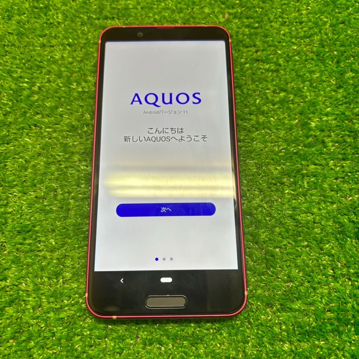 ◇【docomo/SHARP】AQUOS sense3 64GB SH-02M スマートフォン ディープピンク通電確認済みの画像2