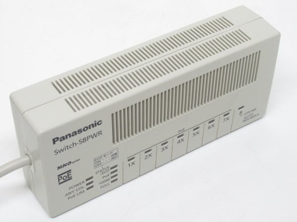 ‖通電確認済‖Panasonic パナソニック PoE HUB【型番: S8PWR】電源供給 HUB ハブ 防犯カメラ 監視カメラ 中古品 1台【通電・接続確認】_画像5