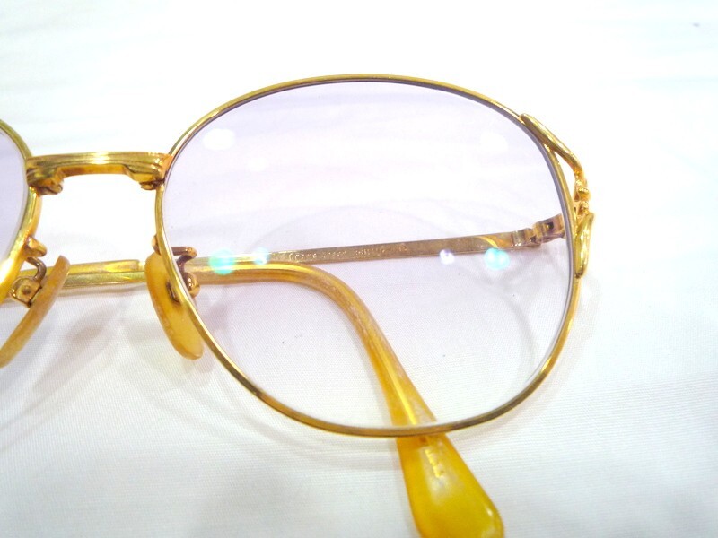 1000円スタート 眼鏡 SEIKO LIONDOR SL-1015 K18 Frame Japan 53□15-135 フルリム 度入り 総重量約33.0g カラーレンズ 4 DD1011_画像2