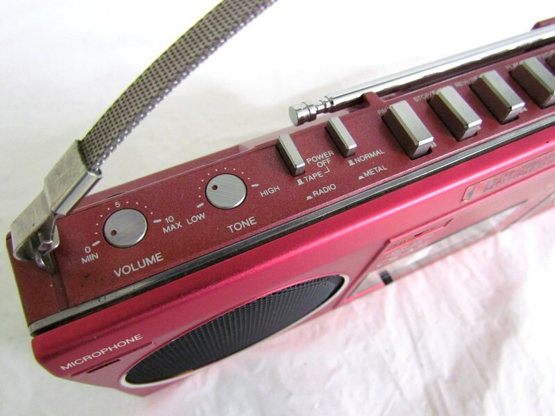 1000円スタート ラジカセ AIWA アイワ CS-M1R マイクロカセットレコーダー ラジオ 赤 レッド オーディオ機器 レトロ 4 E9012_画像7