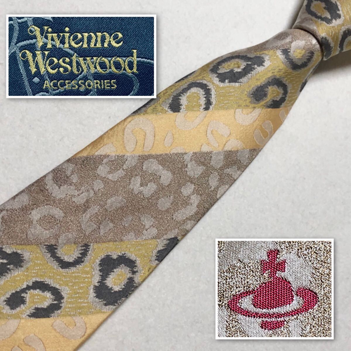 # прекрасный товар #Vivienne Westwood accessories Vivienne Westwood аксессуары галстук полоса кошка . шелк 100% Италия производства 