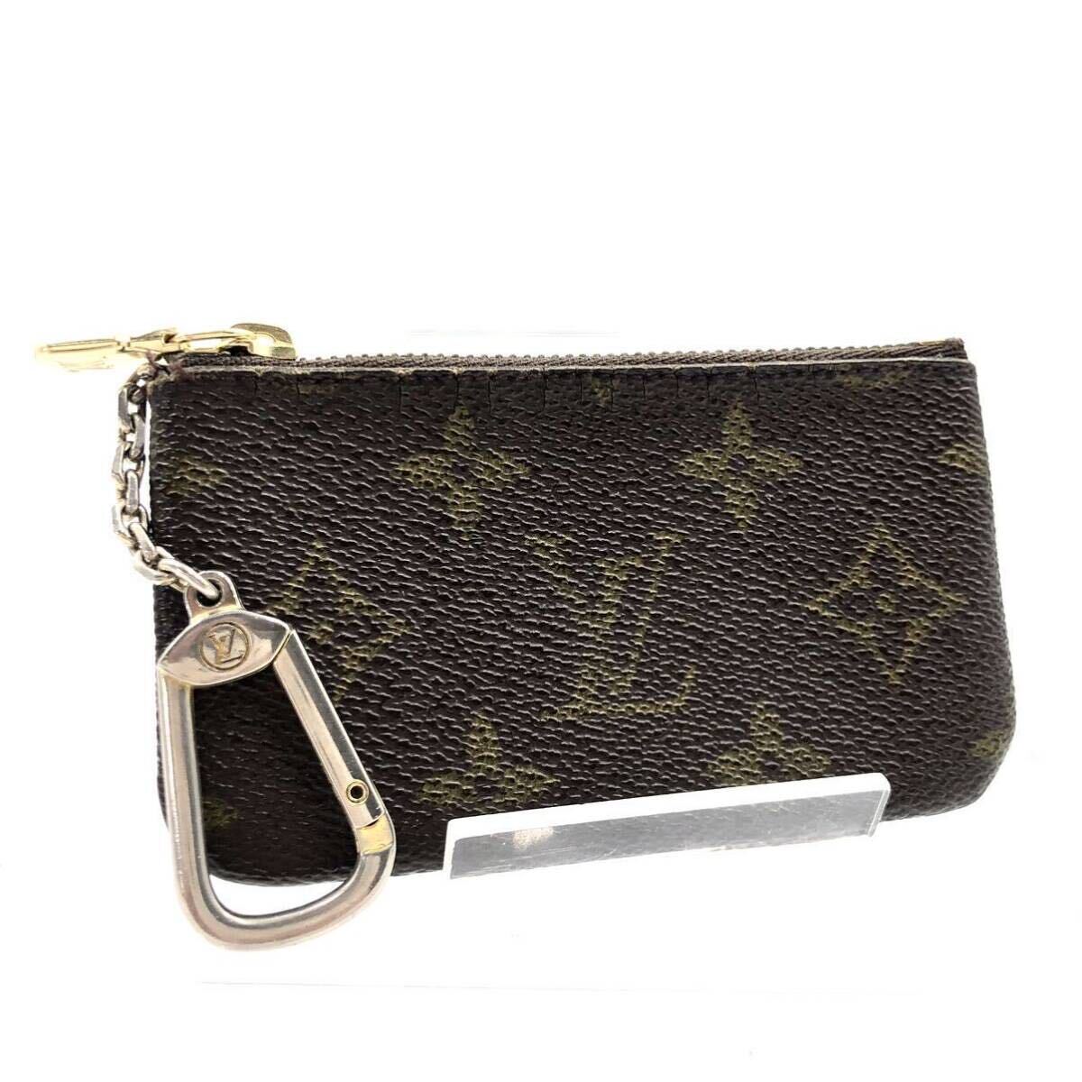 ■美品■LOUIS VUITTON ルイヴィトン　モノグラム　ポシェットクレ　コインケース キーケース　小物入れ　PVC×レザー　フランス製　刻印有_画像1