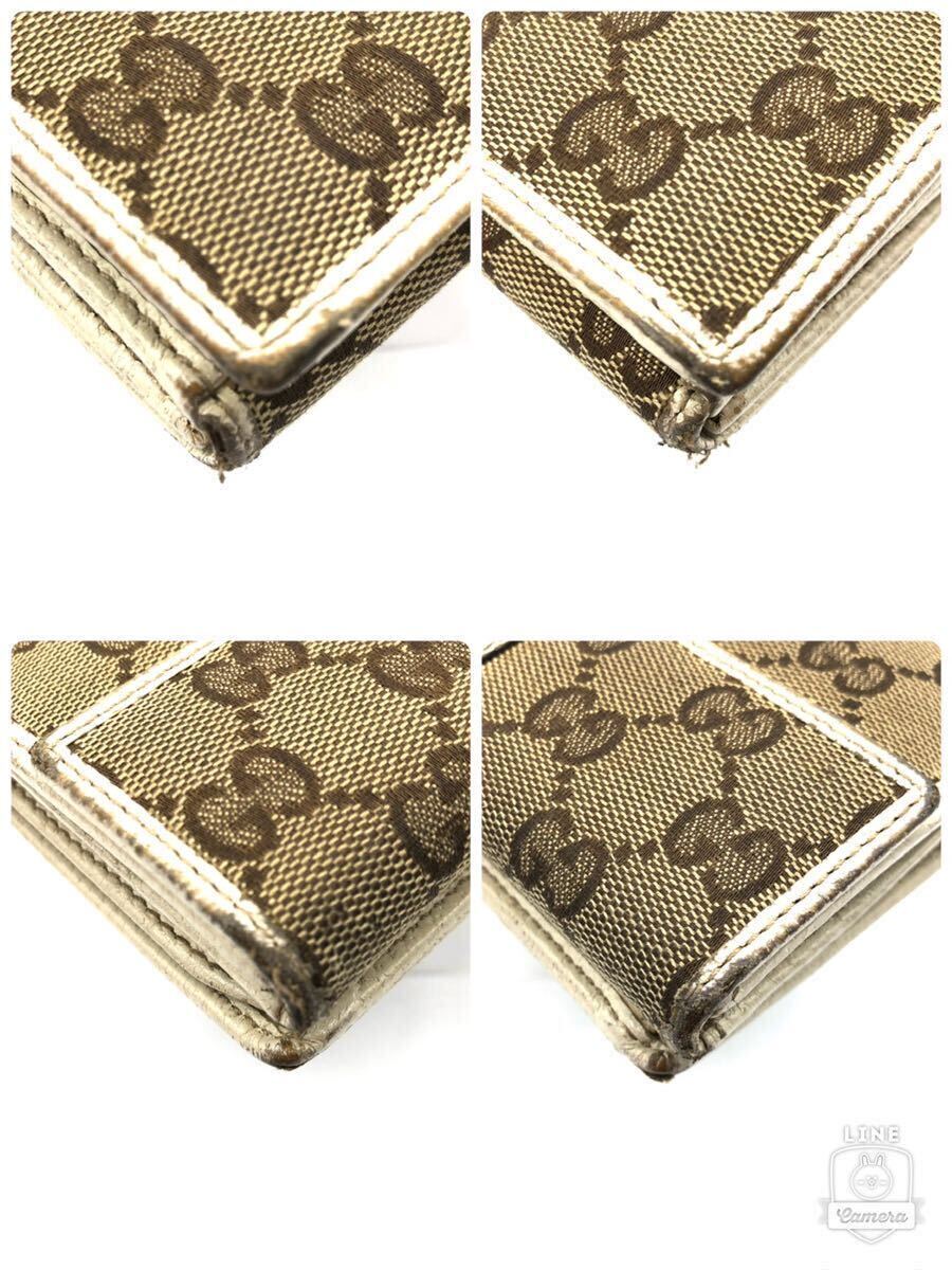 GUCCI グッチ GGキャンバス×レザー 長財布 シェリーライン GUCCI グッチ GGキャンバス×レザー 長財布 シェリーライン