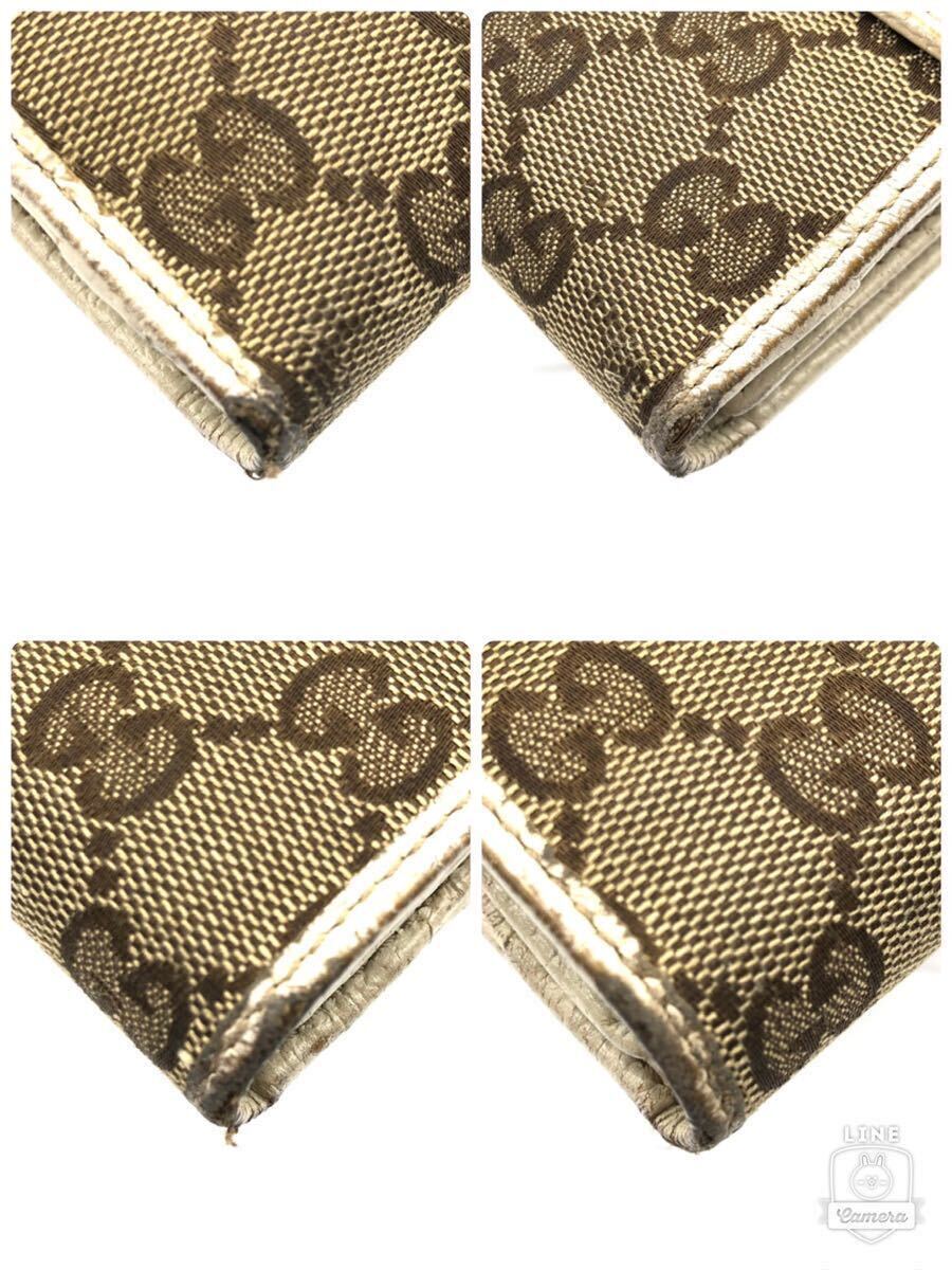 GUCCI グッチ GGキャンバス×レザー 長財布 シェリーライン GUCCI グッチ GGキャンバス×レザー 長財布 シェリーライン
