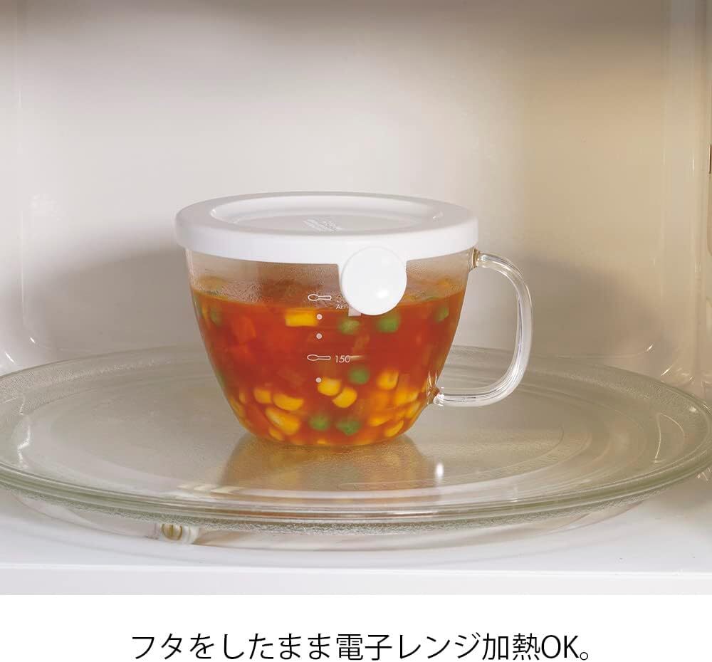 HARIO(ハリオ) ガラスのレンジスープカップ 電子レンジ用 ホワイト 実用容量300ml 日本製 おかず クリームスープ 手作_画像3