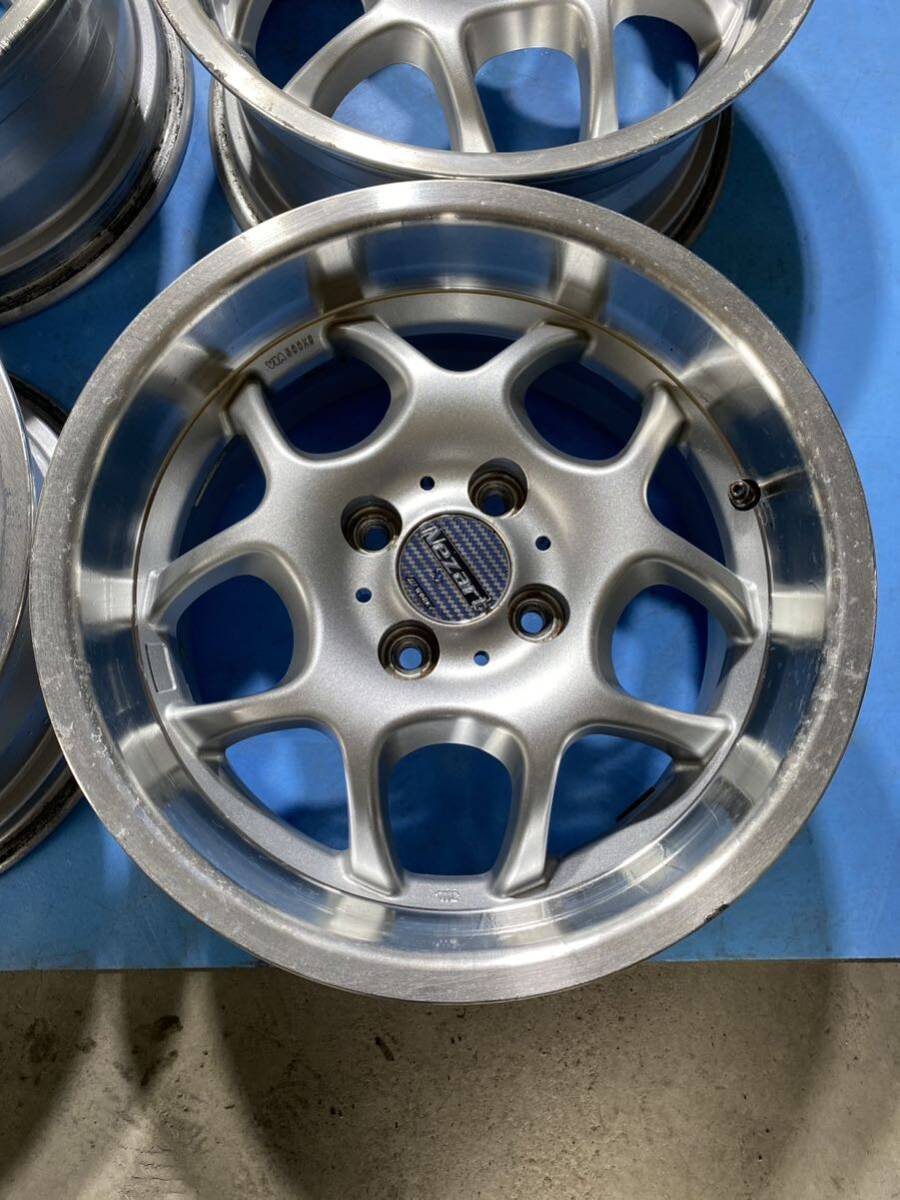 WORK 15×7J PCD100 OFFSET+35 4穴　　ハブ径実測約59mm 中古アルミホイール4本_画像5