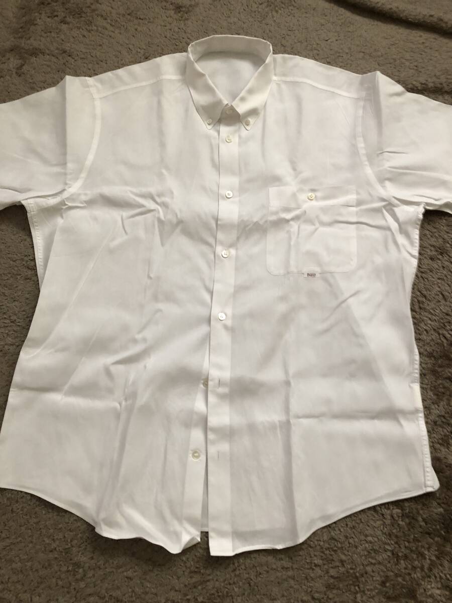 papas パパス　半袖　ボタンダウンシャツ　ホワイト　綿１００％　サイズL_画像2