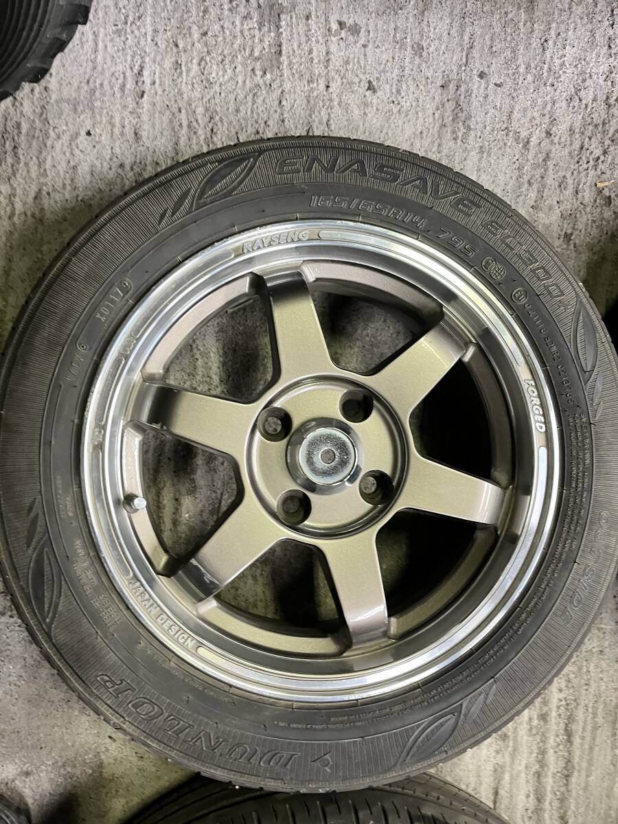 社外 タイヤホイールセット4本 165/65R14 79S 14×5.5J 4穴 PCD 100 +35 の画像2