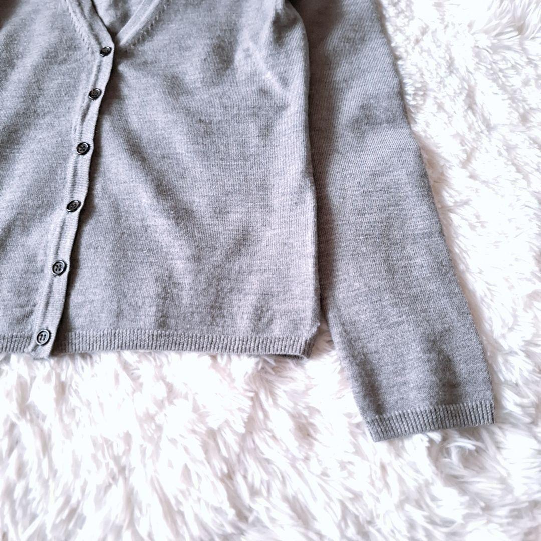 UNTITLED Untitled knitted cardigan M gray off kajibijikaji manner .. ultra-violet rays measures feather woven outer garment adult color beautiful goods 1000 jpy start 