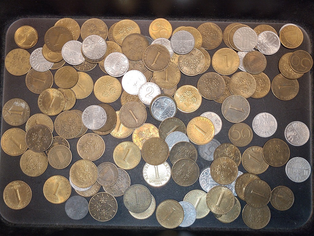 【1円スタート】オーストリア シリング硬貨 おまとめ 約0.4㎏の画像1