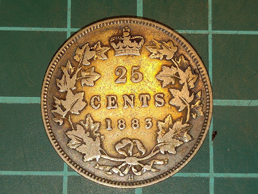 【1円スタート】カナダ カナダドル 25セント銀貨 1883年 ヴィクトリア女王の画像1