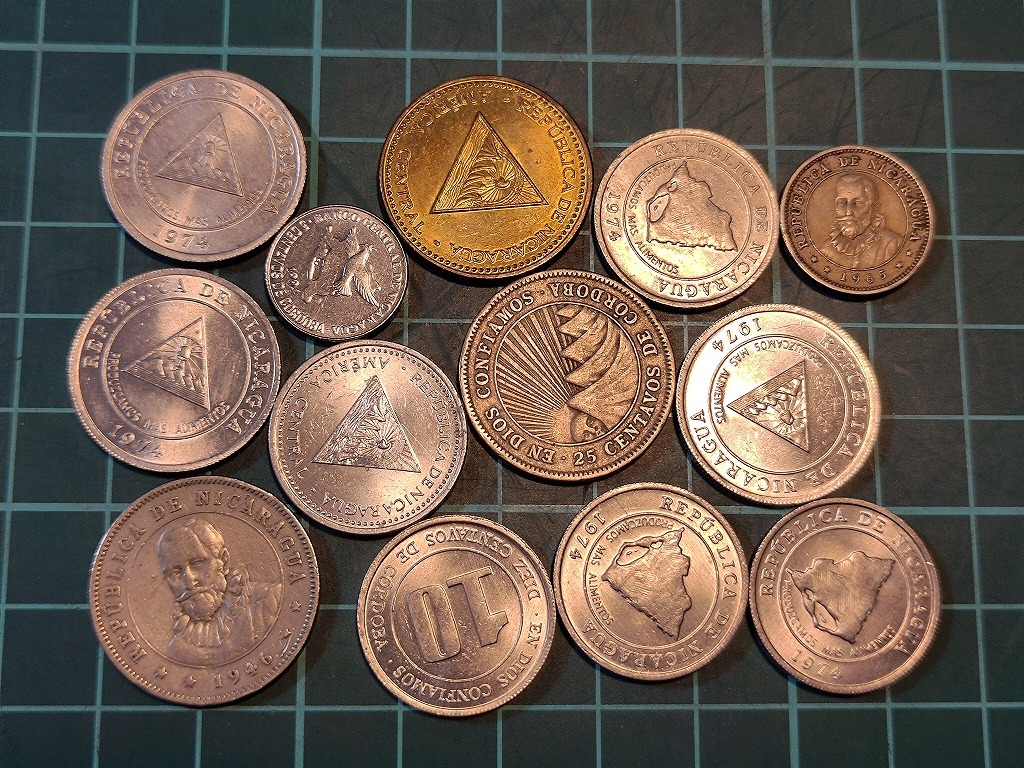 【1円スタート】ニカラグア共和国　ニカラグアコルドバ硬貨　おまとめ_画像1