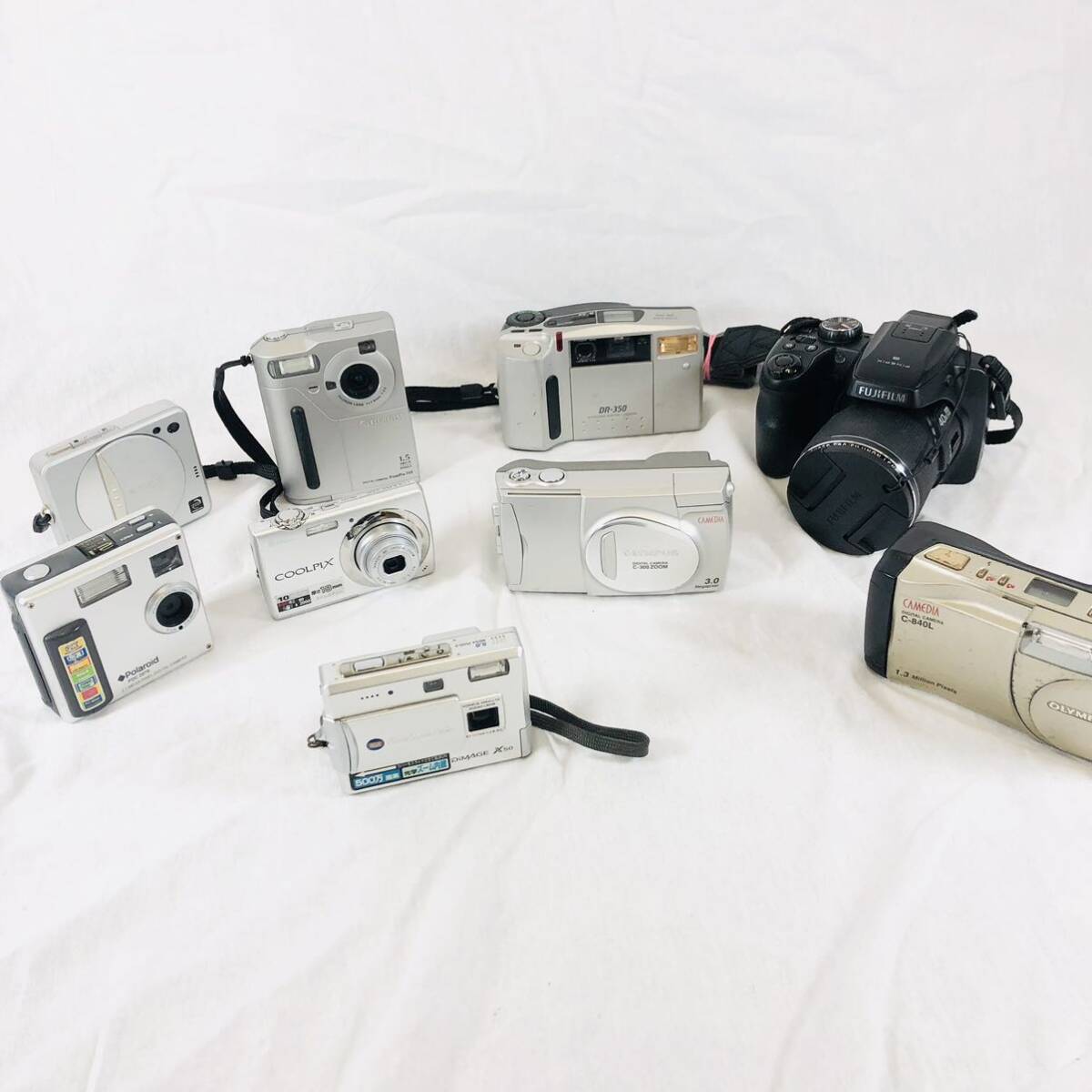 【1円スタート】デジタルカメラ 9個 まとめ売り 動作未確認 Panasonic Nikon Fujifilm Sony Canon Olympus Ricoh デジカメ コンデジ_画像1