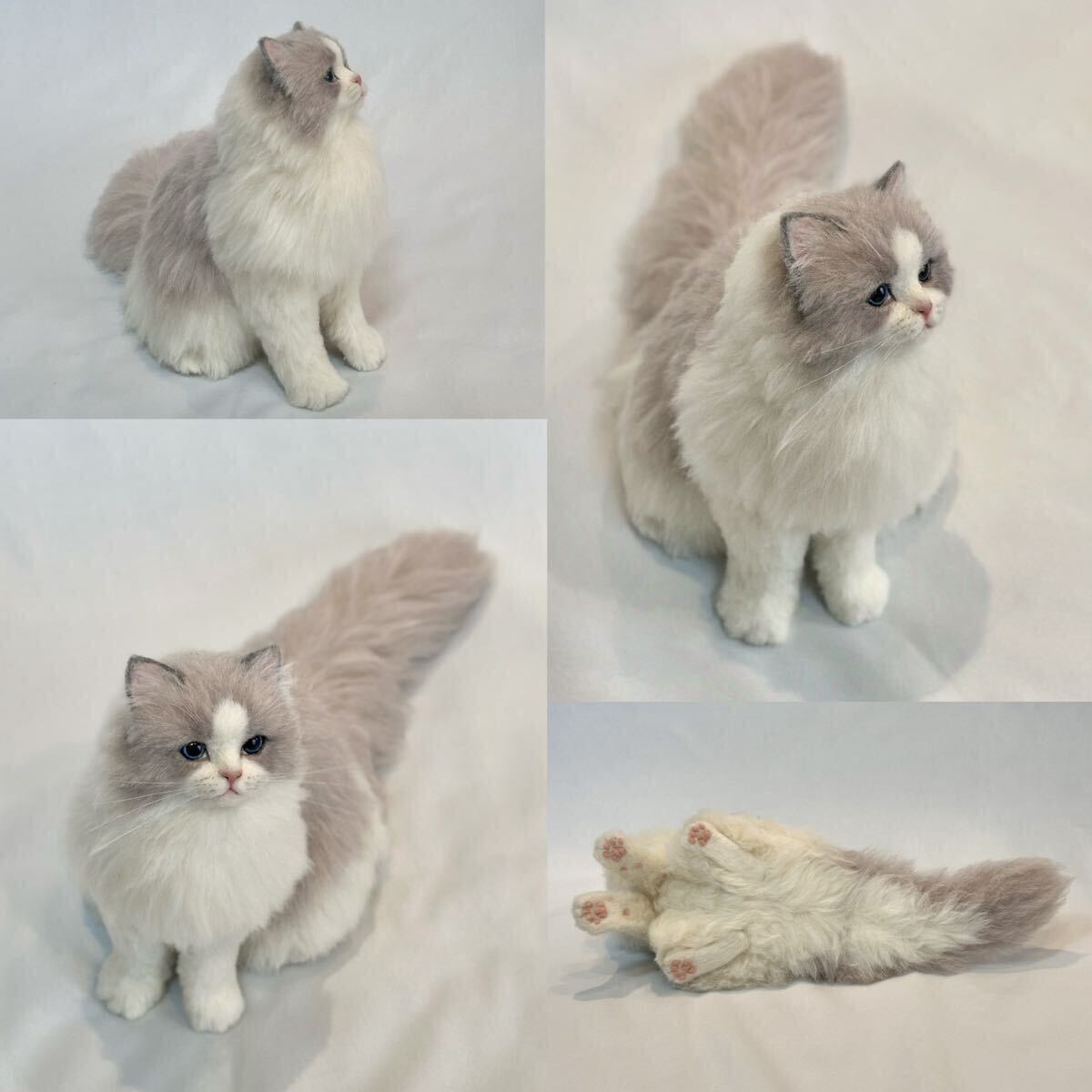 nenneco. ラグドール 羊毛フェルト 成猫 長毛猫 リアルサイズ ハンドメイド ねこ ぬいぐるみ handmade_画像8