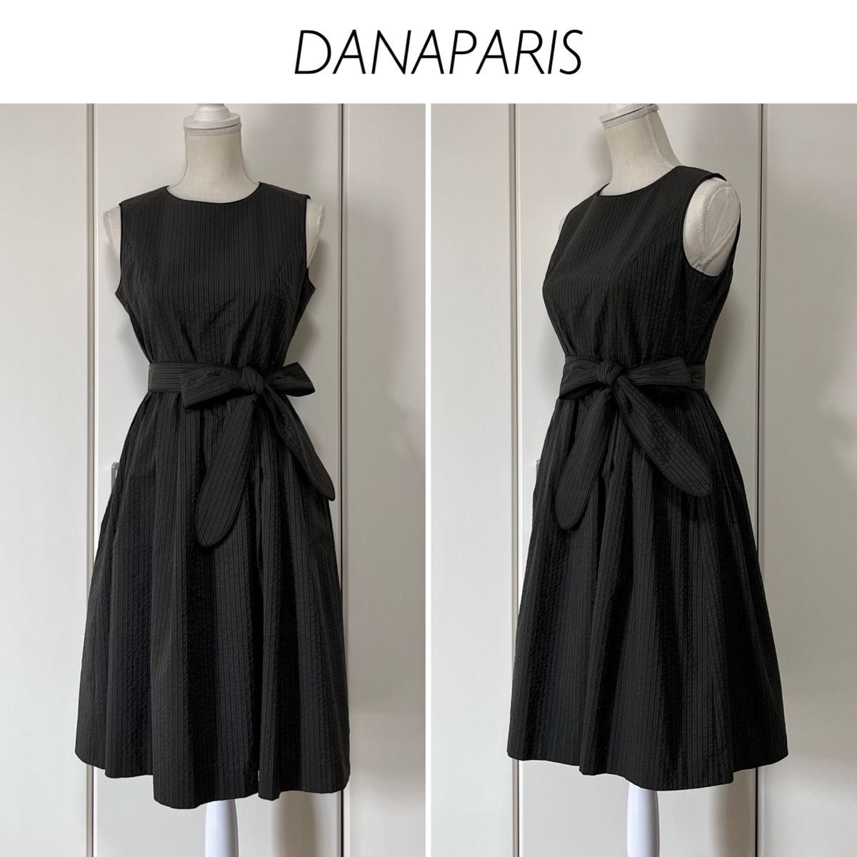 【美品】DANAPARIS シアサッカー素材 フレアワンピース