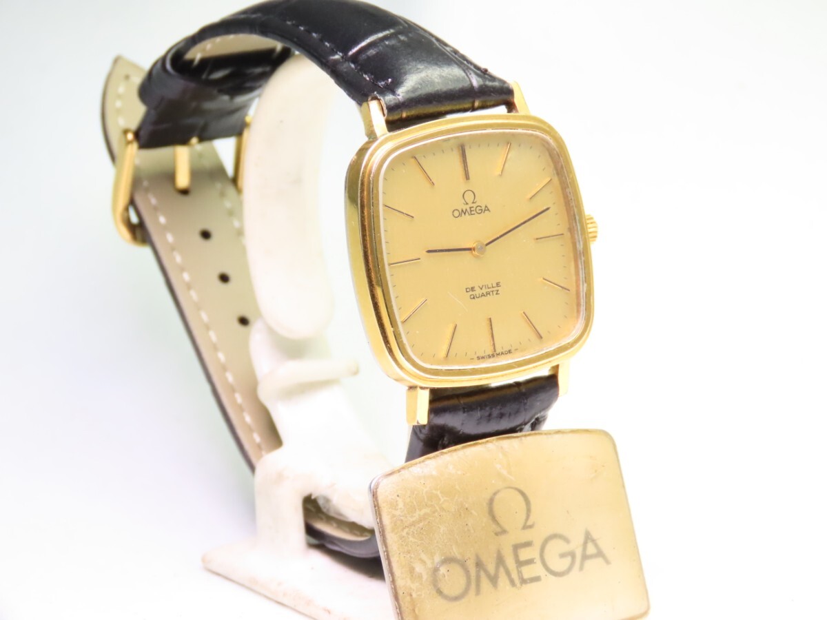 ■♪価格高騰! 資産価値！ 稼働 電池新品 メンズ ビンテージ 高級超レア！ OMEGA オメガ Deville デビル クオーツベルト新品の画像3