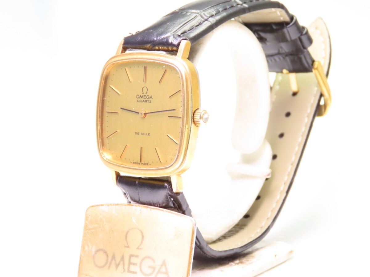 ■♪価格高騰! 資産価値！ 稼働 電池新品 メンズ ビンテージ 高級超レア！ OMEGA オメガ Deville デビル クオーツベルト新品2の画像4