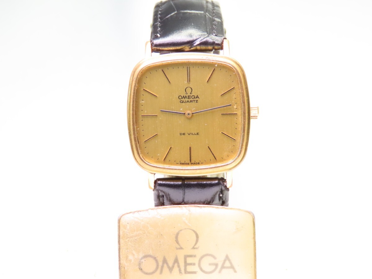 ■♪価格高騰! 資産価値！ 稼働 電池新品 メンズ ビンテージ 高級超レア！ OMEGA オメガ Deville デビル クオーツベルト新品2の画像2