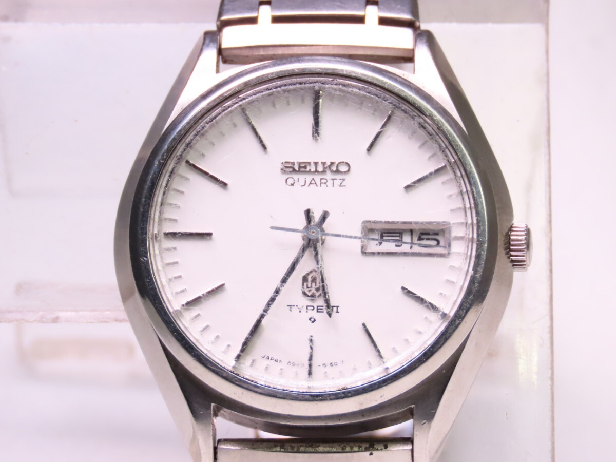 ■♪価格高騰! 資産価値！ 稼働 電池新品 メンズ ビンテージ 高級超レア！ SEIKO セイコー TYPE2 タイプ2 デイデート クオーツ 0903-8110の画像1