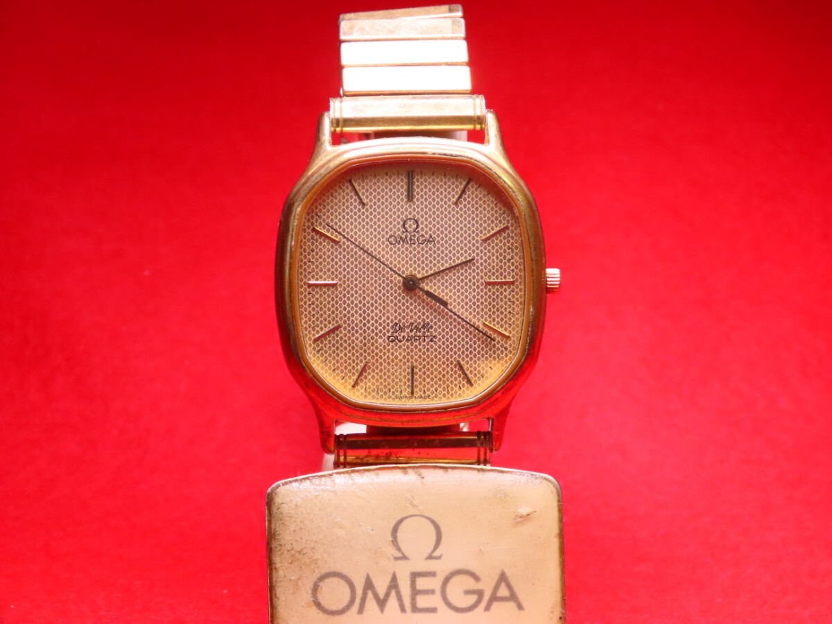 ■♪価格高騰! 資産価値！ 稼働 電池新品 メンズ ビンテージ 高級超レア！ OMEGA オメガ Deville デビル クオーツ 難有_画像2