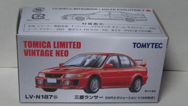 トミカ LV-N187b ランサー GSR エボリューション Ⅴ 赤 レッド 98年式 1/64 トミカリミテッド ヴィンテージ NEO 新品 未開封_画像3