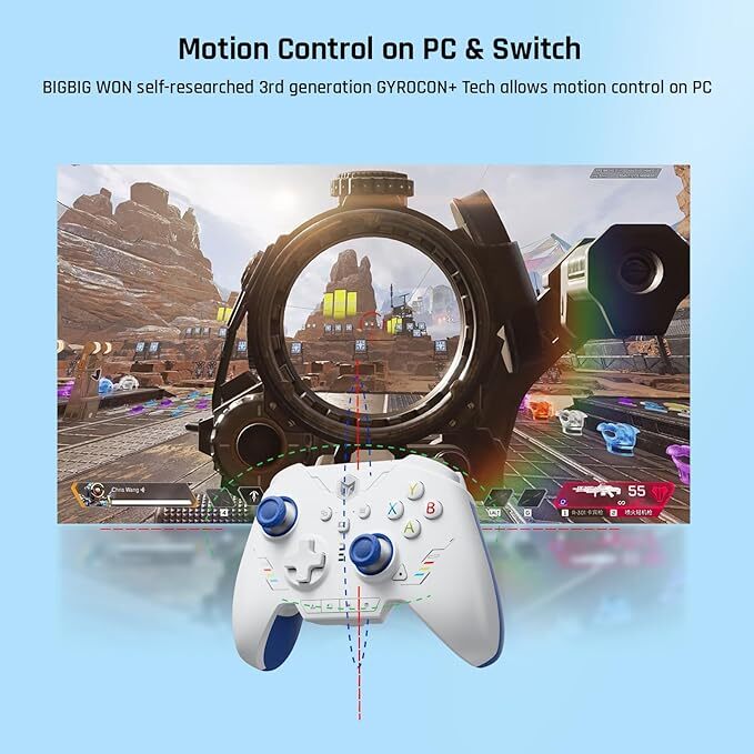 PC コントローラー、BIGBIG WON Rainbow 2 SE ワイヤレス コントローラー モーション コントロール　 Switch/PC/Android/iOS 用