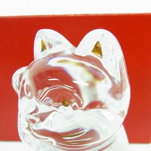 J115-J3-126 BACCARAT バカラ まねきねこ 招き猫 インテリア 置物 箱付き 現状品③_画像4