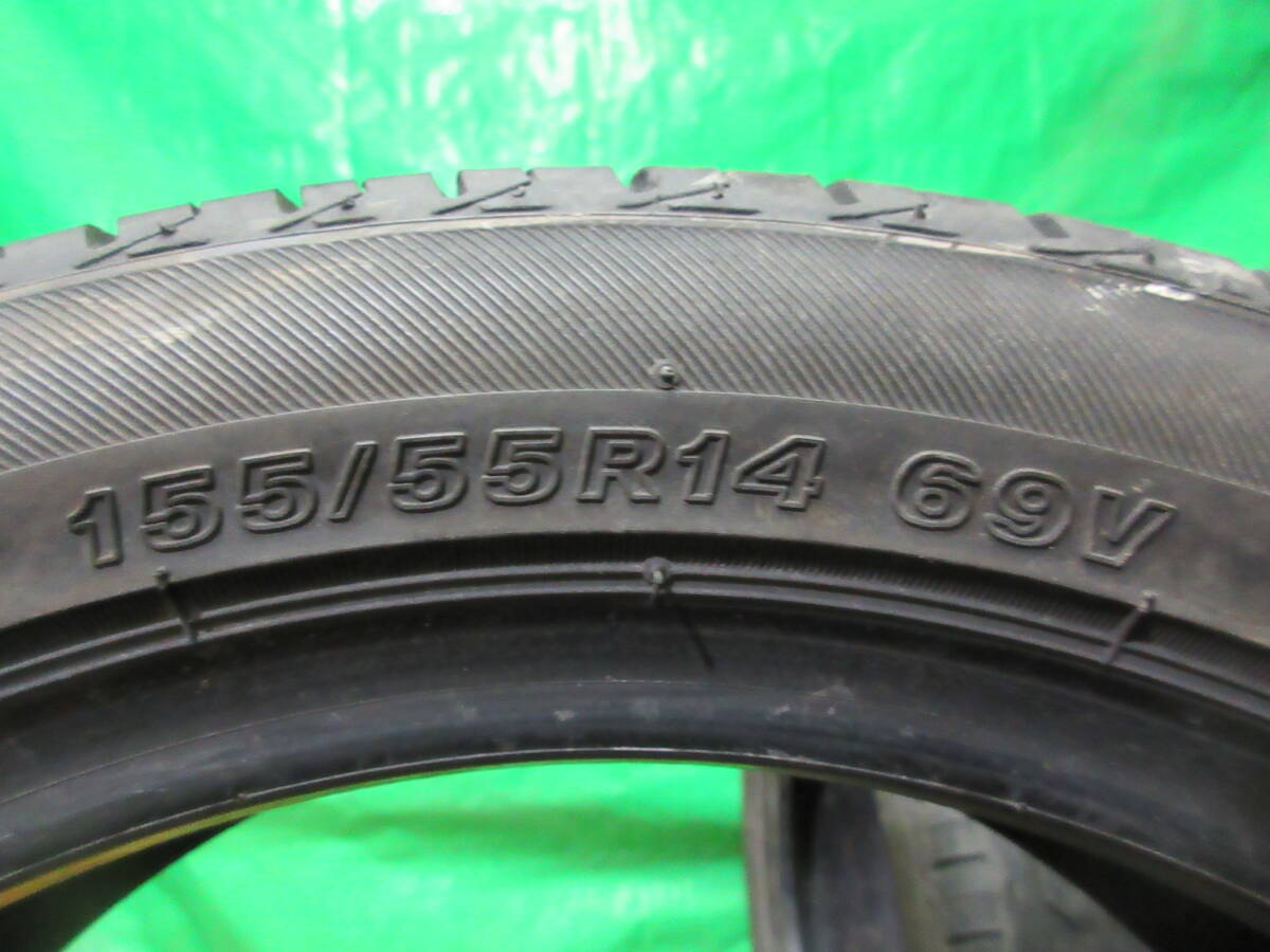 中古ブリヂストンタイヤ SNEAKER SNK2 155/55R14 69V 2本 №4868 中古オンロードタイヤ ラジアル ノーマル サマータイヤ 夏タイヤ_画像6