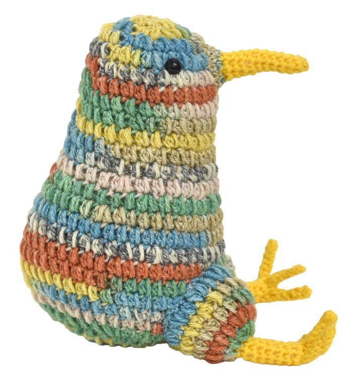 編み物キット 新品 ナイフメーラで編むキウイのキリ 毛糸 あみぐるみ かぎ針編み ウール 動物 編みぐるみキット_画像5