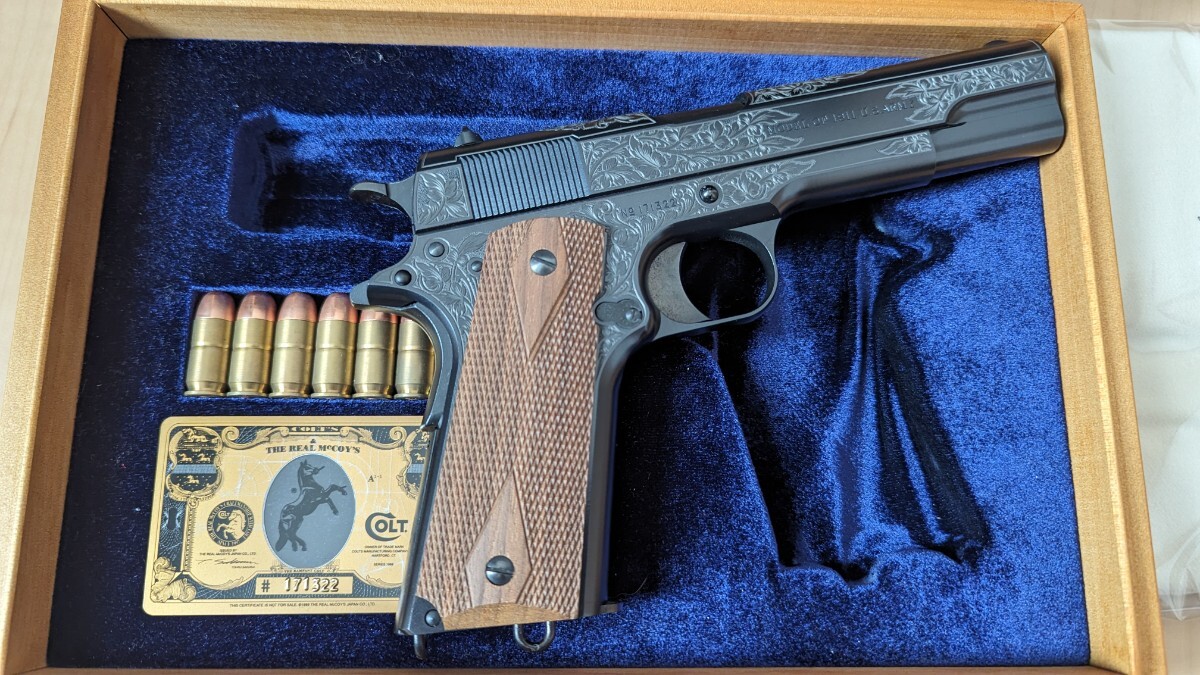 リアルマッコイズ1911限定 井浦勝雄氏刻印　ルネッサンス木箱付き モデルガン 限定品_画像5