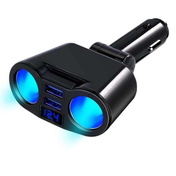  cigar socket 2 ream extension in-vehicle USB charger voltage sudden speed charge 12V 24V