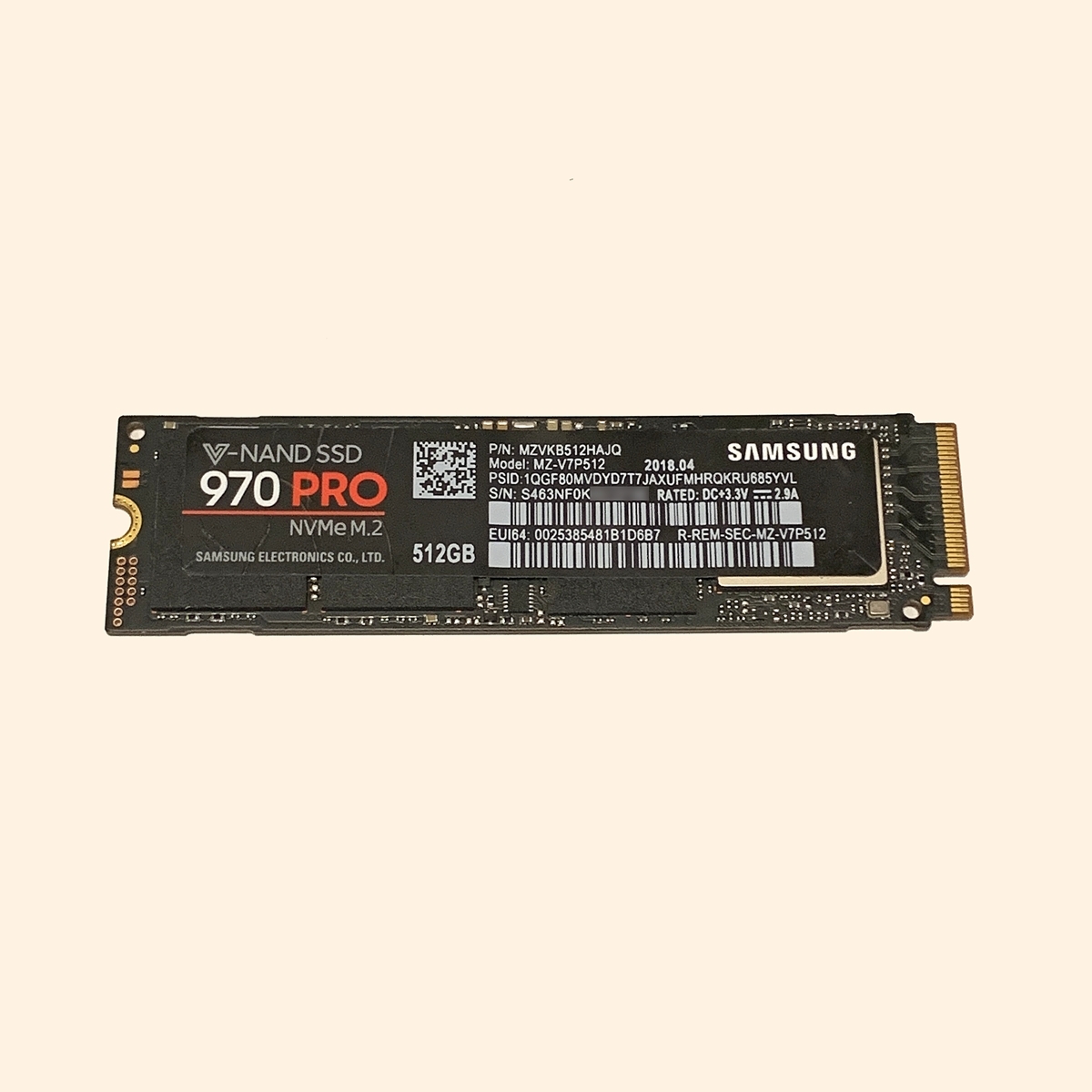 * Samsung 970 PRO[MZ-V7P512B]512GB [ operation verification ending ] *